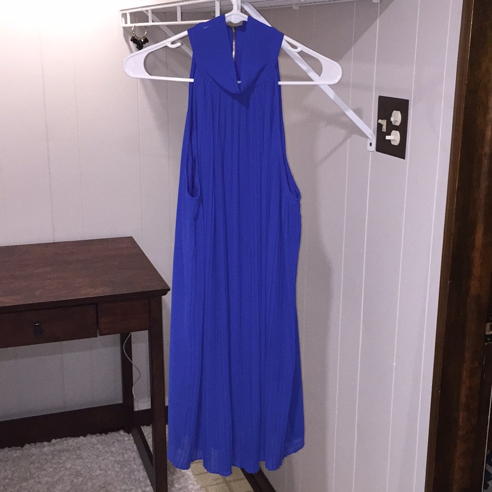 Blue formal dress.